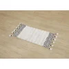 TAPIS TUNIS COTON 45X90CM NOIR BLANC