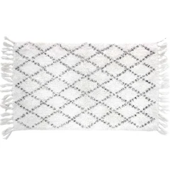 TAPIS 50X80CM COTON IMPRIME LATIKA BLANC