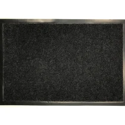 TAPIS 40X60CM POLYESTER PVC GRIS CHINE BLANC