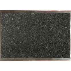 TAPIS 80X120CM POLYESTER PVC NOIR CHINE BLANC