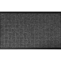 TAPIS YVAN 45X75CM POLYPRO CAOUTCHOUC GRIS FONCE