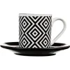 TASSE A CAFE AVEC SOUCOUPE GEOMETRIQUE