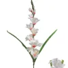 TIGE GLAIEUL 7 FLEURS ET 3 BOUTONS H80CM BLANC