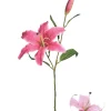 TIGE LYS 1 FLEUR ET 1 BOUTON H.73CM ROSE