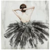 TOILE IMPRIMEE ET STRASS DANSEUSE D.48X48CM