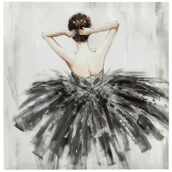 TOILE IMPRIMEE ET STRASS DANSEUSE D.48X48CM