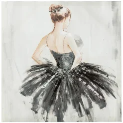 TOILE IMPRIMEE ET STRASS DANSEUSE D.48X48CM