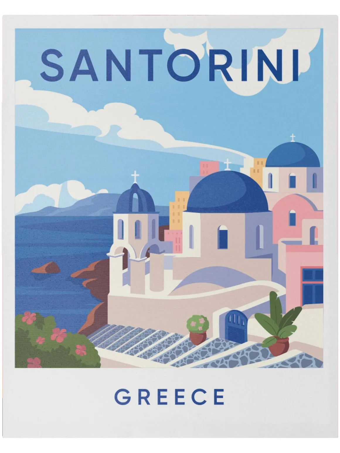 TOILE MURALE 40X50CM DECOR SANTORINI