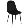 TONIA CHAISE VELOURS NOIR PIEDS NOIR