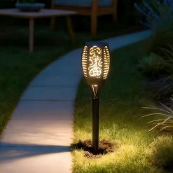TORCHE 12 LED JAUNE SOLAIRE EFFET FLAMMES 12X76CM