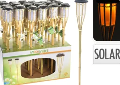 TORCHE SOLAIRE BAMBOU 9X17X65CM