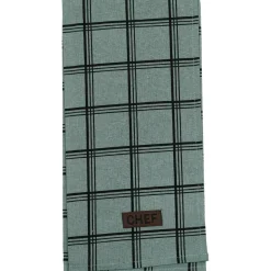TORCHON CHEF CARREAUX 50X70CM VERT