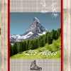 TORCHON IMPRIME ALPINE 2 ROUGE 50X70CM