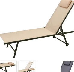 TRANSAT ROULETTES 5 POSITIONS ANTHRACITE 185X55CM