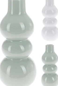 VASE BOUDIN VERT ET BLANC