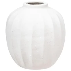 VASE BOULE CERAMIQUE AMIA BLANC H.28CM