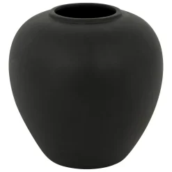 VASE BOULE RILY CERAMIQUE NOIR H.22CM