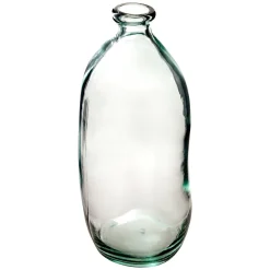 VASE BOUTEILLE VERRE RECYCLE TRANSPARENT H.73CM