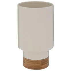 VASE CERAMIQUE BAMBOU COLLECTIONNEUR BLANC H.18CM