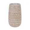 VASE CERAMIQUE BEIGE ET BLANC H.19CM