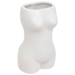 VASE CERAMIQUE BLANC CORPS ETEL H.17CM