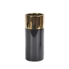 VASE CERAMIQUE NOIR DORE H.24CM