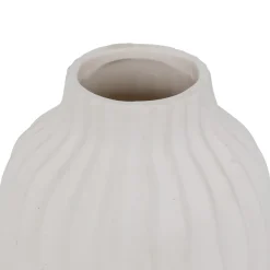 VASE CERAMIQUE STRIE FERNAN BLANC H.22CM