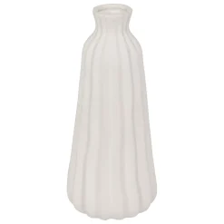 VASE CERAMIQUE STRIE FERNAN BLANC H.30CM
