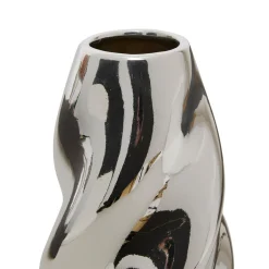 VASE CERAMIQUE TORS SKY ARGENT H.21CM