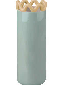 VASE DOLOMITE VERT ET JAUNE 11.5X11.5X24.5CM
