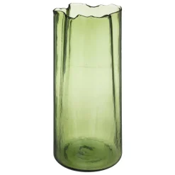 VASE IRREGULIER VERRE VERT JEMO H.32CM