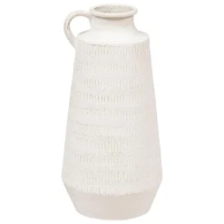 VASE METAL CRUCHE TINO BLANC H.41CM