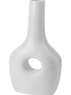 VASE POPPY CERAMIQUE FINITION BRILLANTE BLANC 13X6.8X23CM