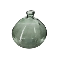 VASE ROND VERRE RECYCLE KAKI D.23CM