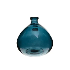 VASE ROND VERRE RECYCLE ORAGE D.23CM