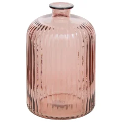 VASE VERRE RECYCLE LUZ ROSE H.23CM