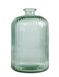 VASE VERRE RECYCLE LUZ VERT H.23CM