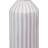 VASE VIOLET ET BLANC LIGNE RELIEF 11.5X11.5X24CM