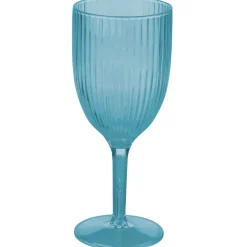 VERRE A PIEDS RELIEF 35CL BLEU