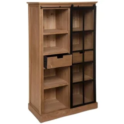 VITRINE BIBLIOTHEQUE 2 TIROIRS DANIK