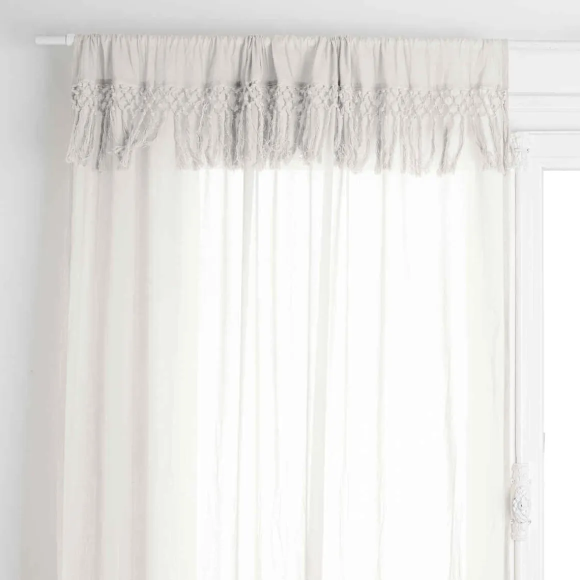 VOILAGE COTON MACRA IVOIRE 140X260CM