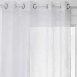VOILAGE DEVO FEUILLE BLANC 140X240CM