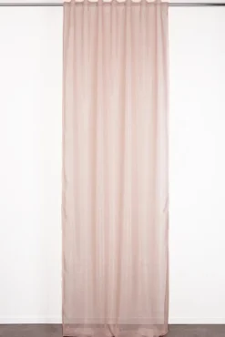 VOILAGE ELAURA ROSE 135X300CM GALON FRONCEUR PATTE CACHEE
