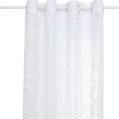 VOILAGE LAZI MOTIF FEUILLE BLANC 140X240CM